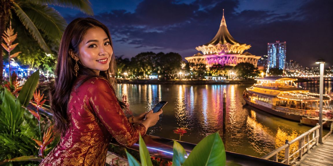 Pengguna Kuching mengakses platform kasino dan e-sukan mudah alih waze2win dengan selesa